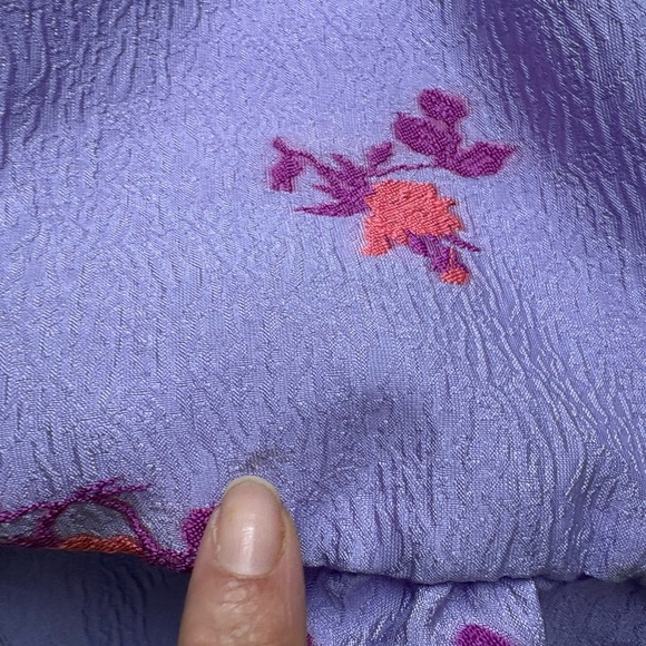 CHELSEA28 Brocade Puff Sleeve Babydoll Dress In Purple size xsmall. - Picture 11 of 11